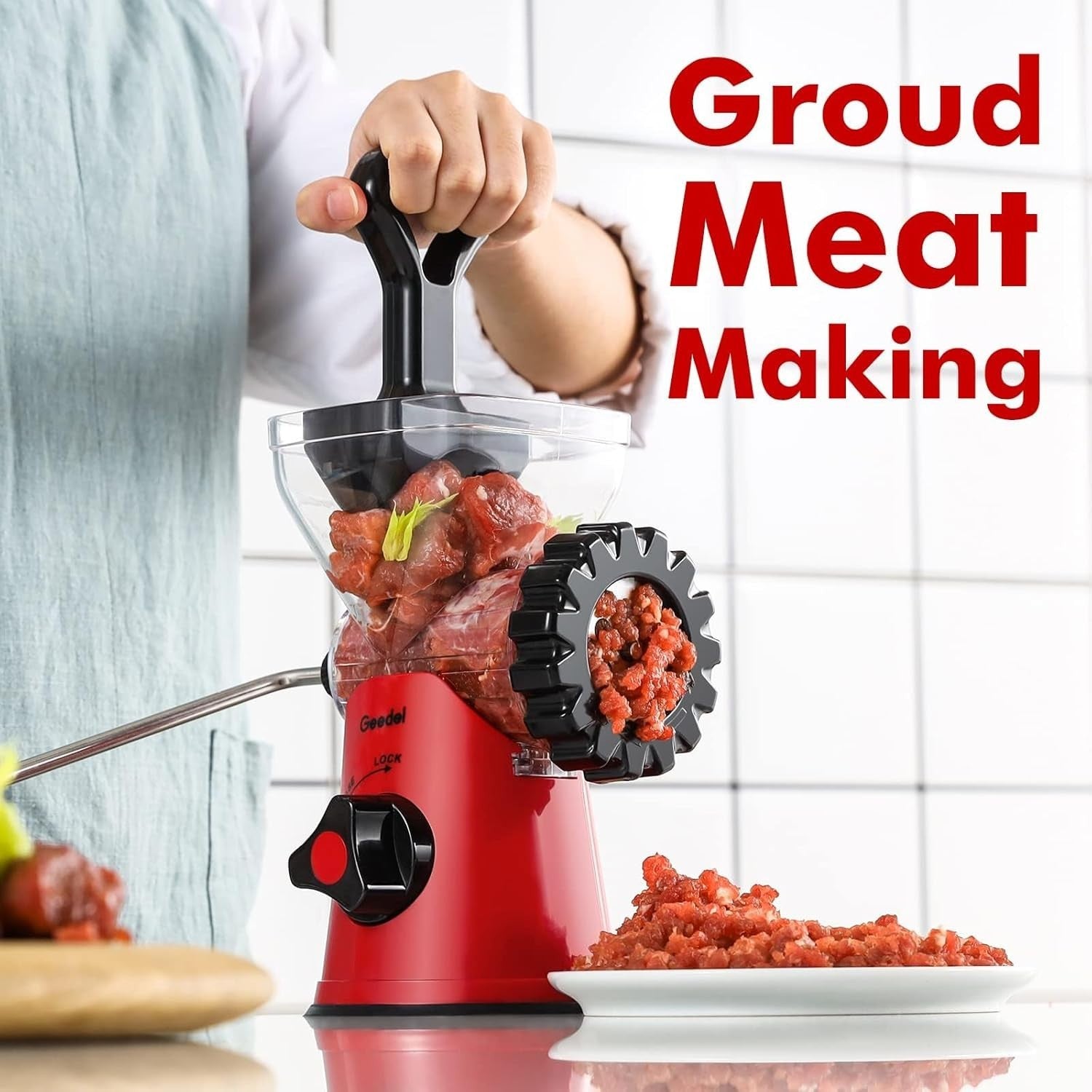 Manual Meat Grinder Sausage Maker Biscuit Press Mincer Suction Base