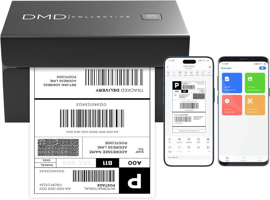 Bluetooth Thermal Label Printer 4x6 – USB & Bluetooth for Mac, Windows, iOS