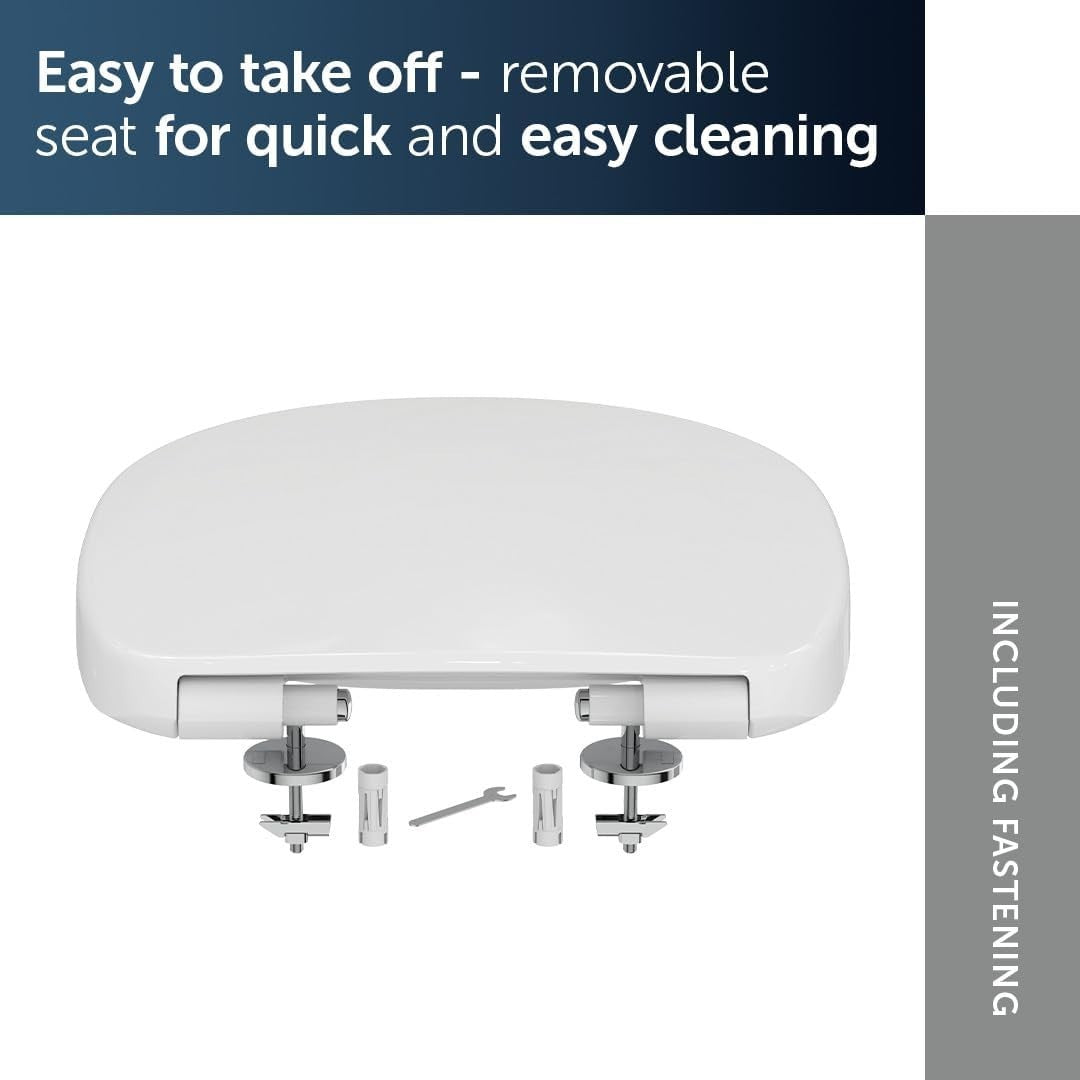Connect Toilet Seat Round White Wrapover Soft Close Durable Duroplast