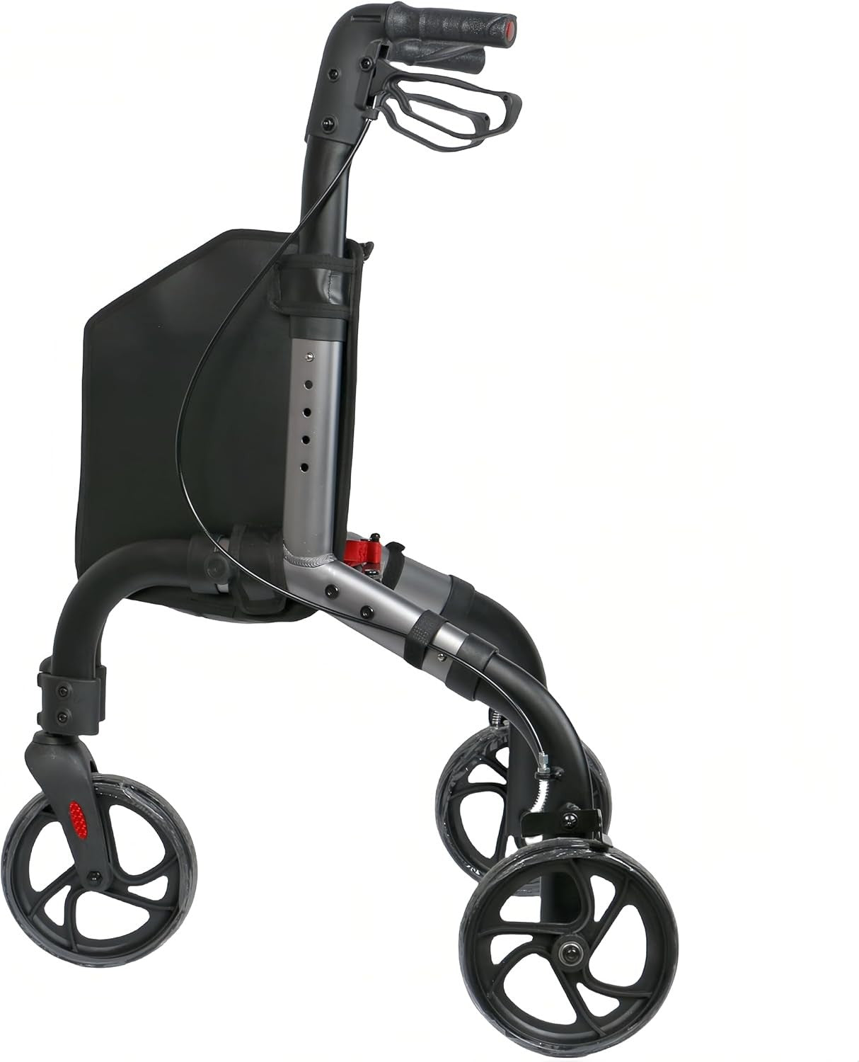 Lightweight 3 Wheel Rollator Walker Folding Mobility Aid with Bag & Brakes