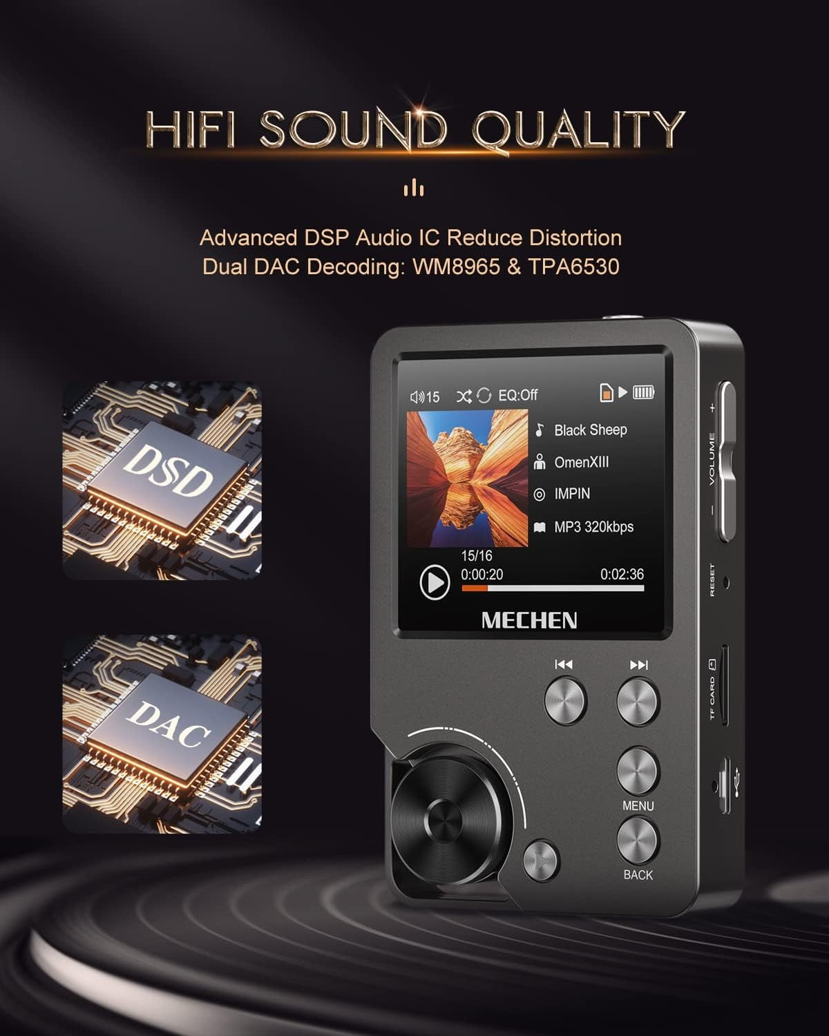 M30 HiFi Lossless MP3 Player 64GB DSD DAC Portable Audio