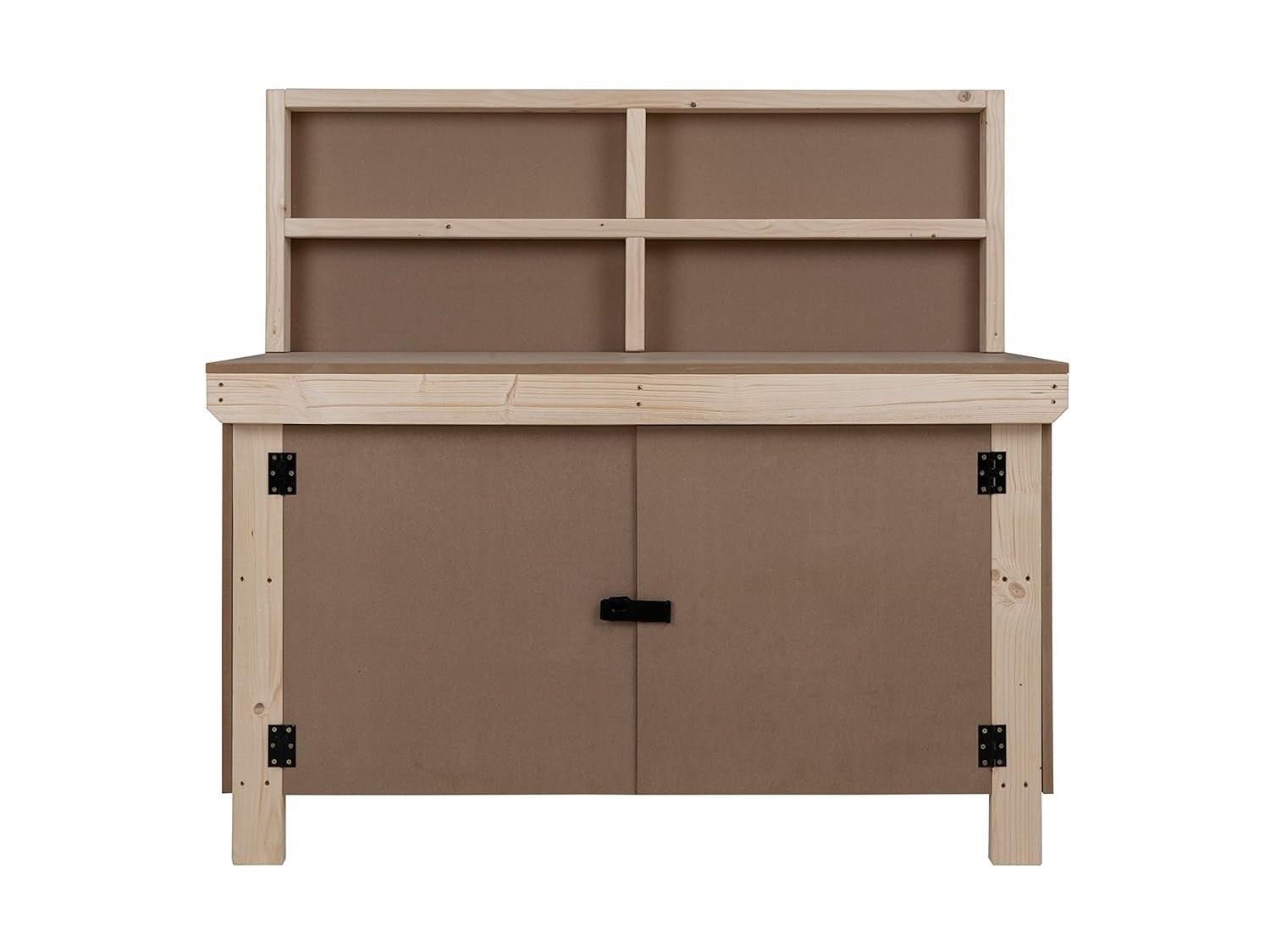7ft Heavy Duty MDF Workbench with Lockable Cupboard & Back Panel – Garage Table