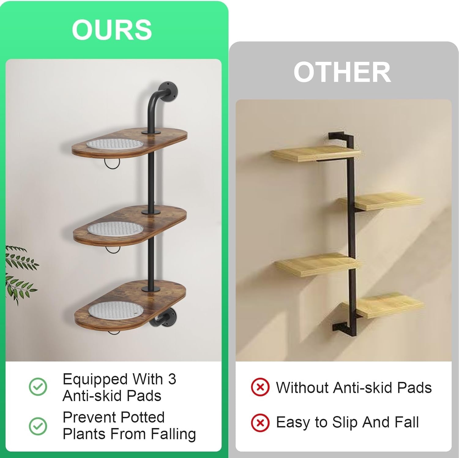 3 Tier Rotating Window Plant Shelf Indoor Outdoor Hanging Flower Pot Rack