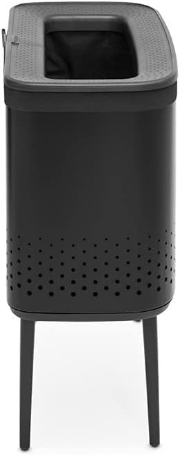 Modern 60L Laundry Bin with Lid, Quick-Drop Opening, Removable Liner Bag