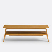 Oak Veneer Mid-Century Coffee Table with Shelf – 2 Tier Design