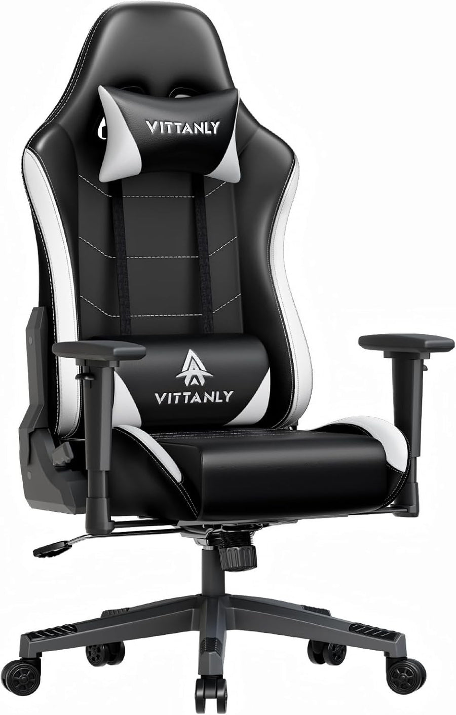 Ergonomic Gaming Chair Reclining Swivel Lumbar White