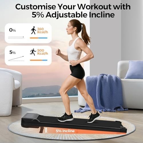 Chiidou Under Desk Walking Pad Treadmill 0.6-4 mph Incline LED