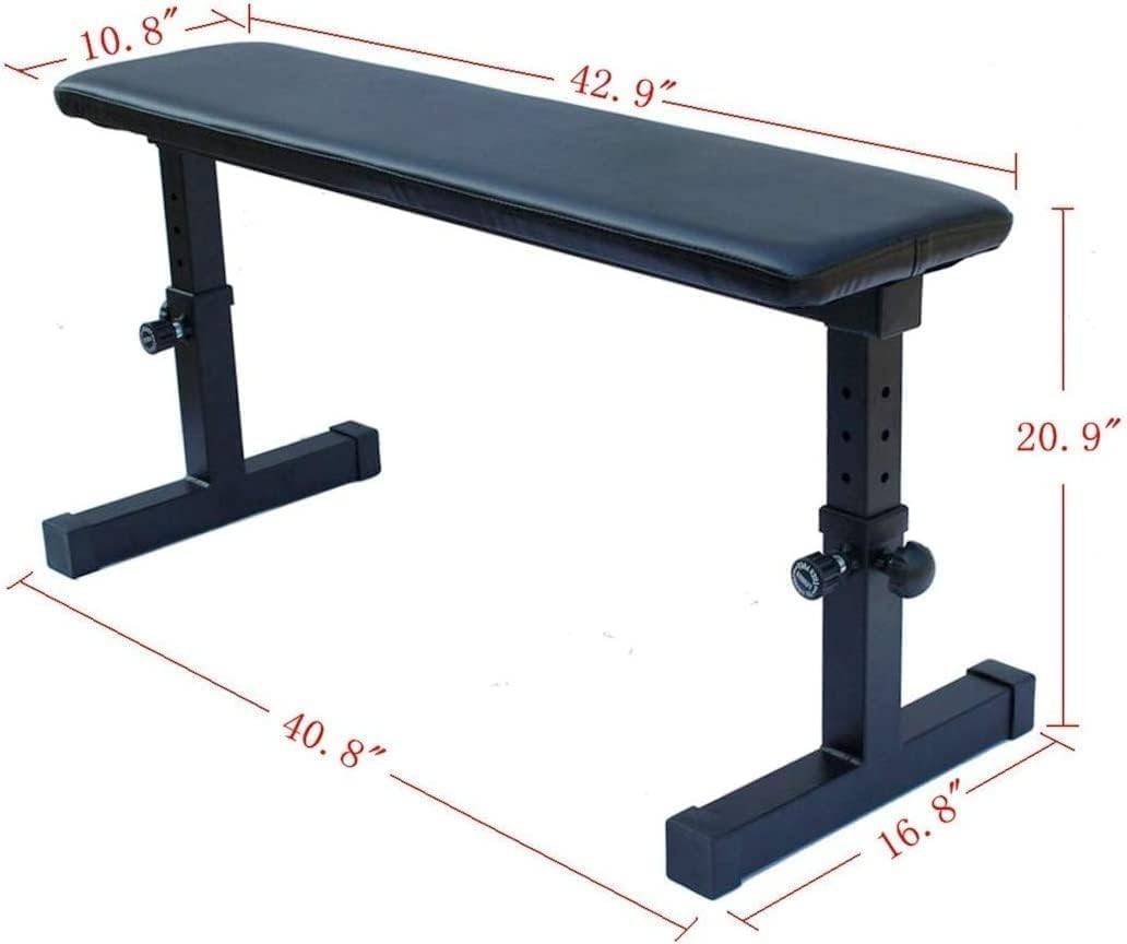 Compact Flat Weight Bench 300kg Adjustable Height Home Gym Training