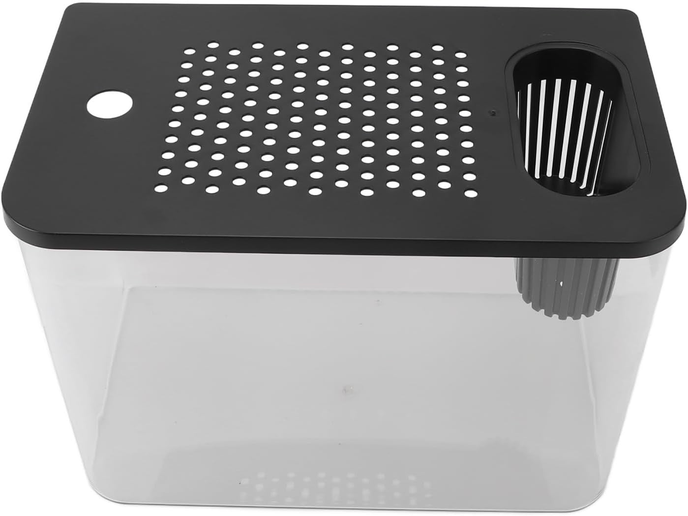Desktop Betta Fish Tank Mini Aquarium Bowl with Lid Clear Plastic Black