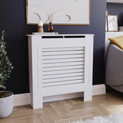 Modern White Radiator Cover Cabinet Small MDF – Stylish Protection Unit