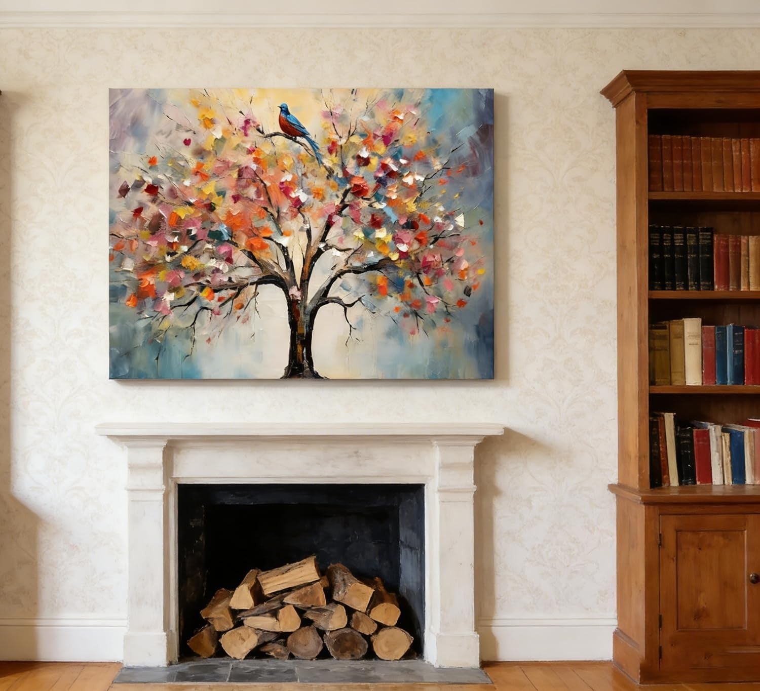 Tree of Life Canvas Wall Art 30x40cm Framed Colourful Decor