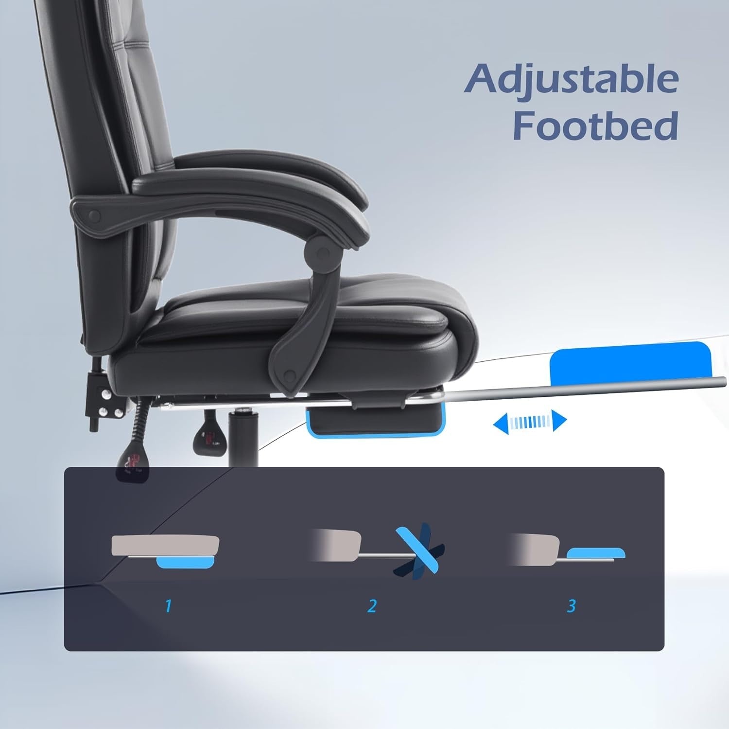 Executive Ergonomic Office Chair Tall Back Adjustable Height Leather Swivel 150K