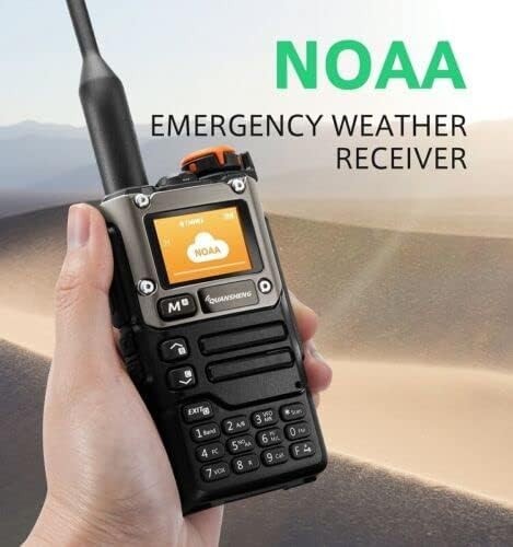 Dual Band Walkie Talkie 5W VHF UHF Long Range NOAA Rechargeable Radio