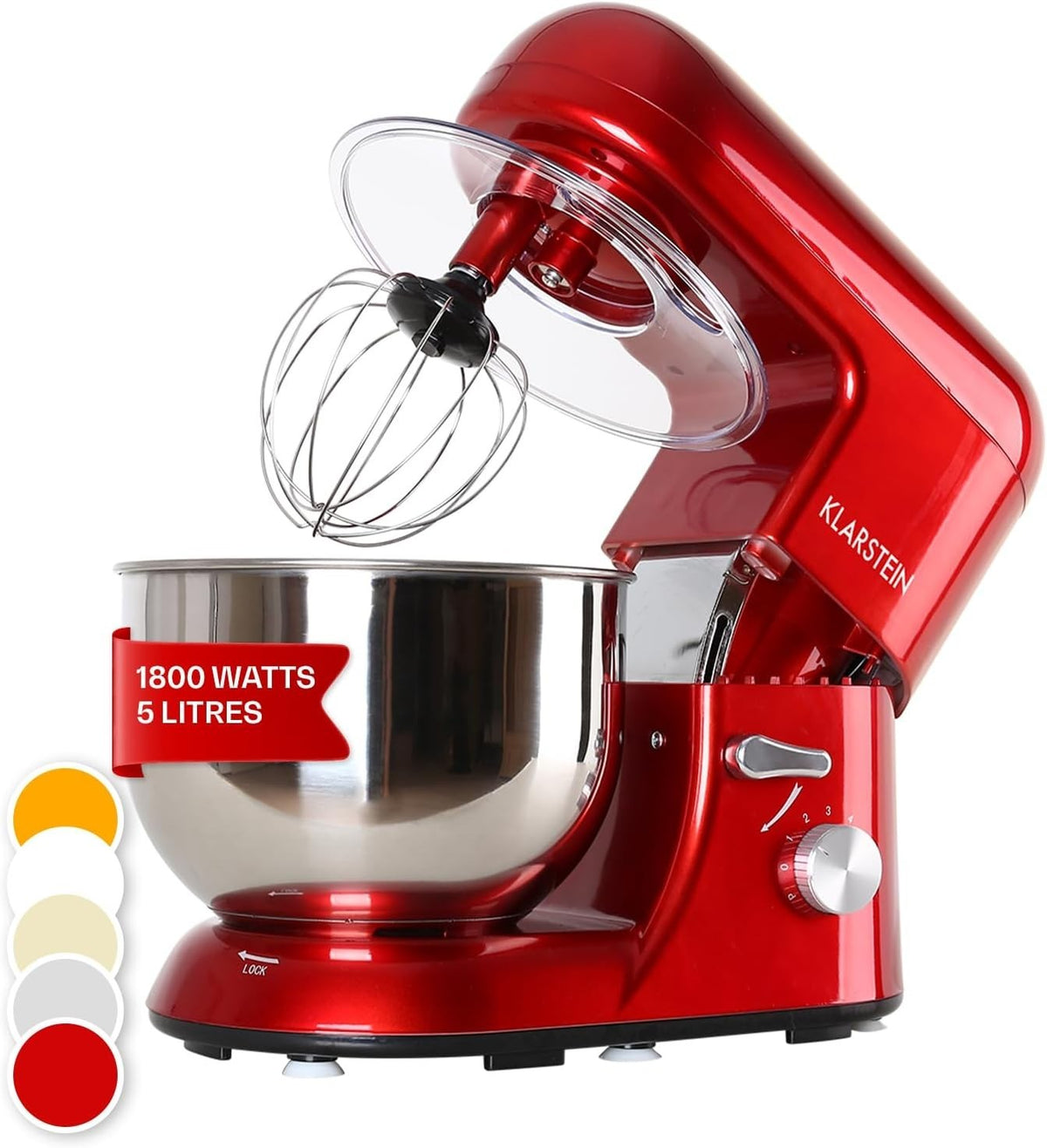 5.2L Red Stand Mixer 1800W 6-Speed Planetary Baking & Kneading Machine