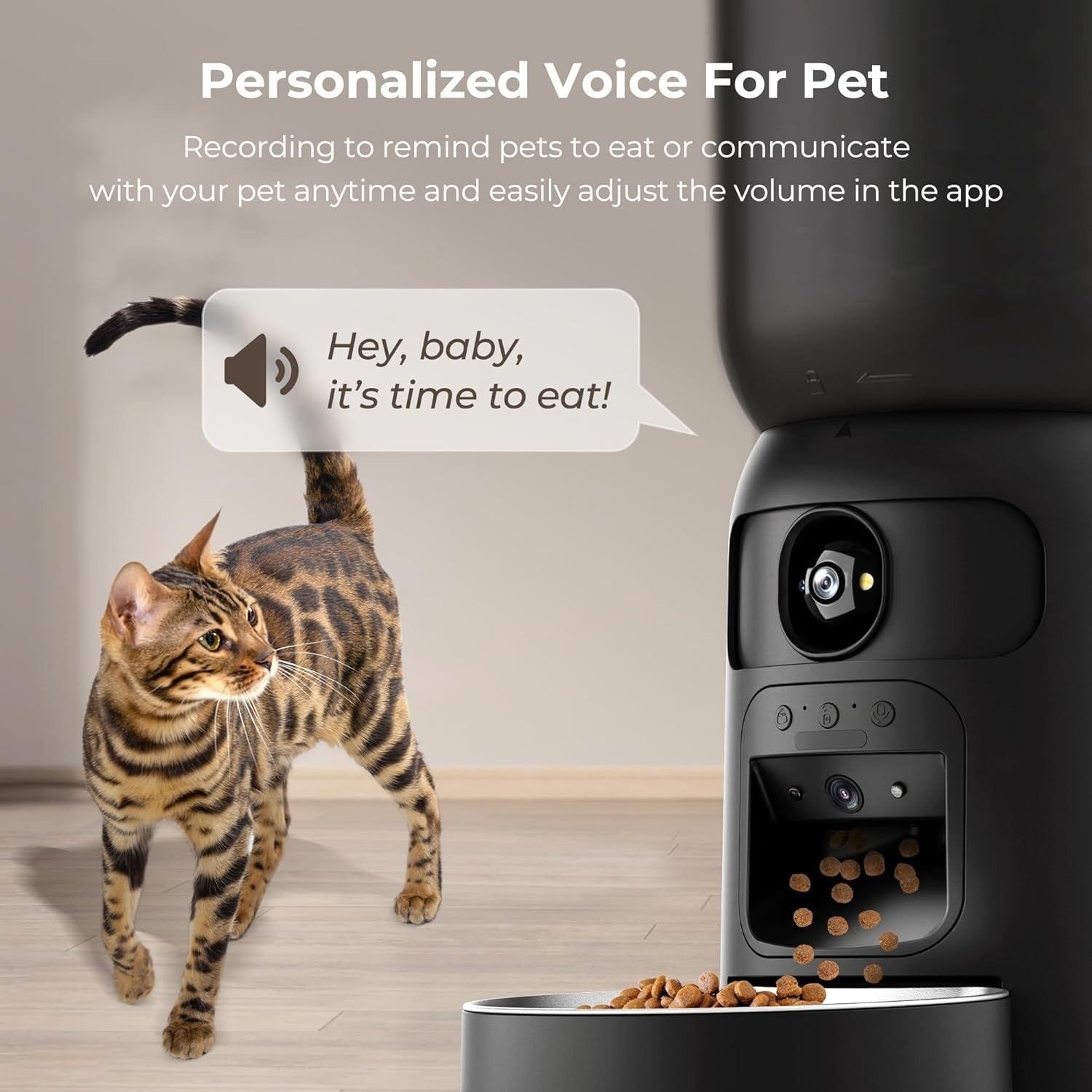 Smart Cat Feeder Dual Camera 1080P WiFi App Control 6L Auto Feeder