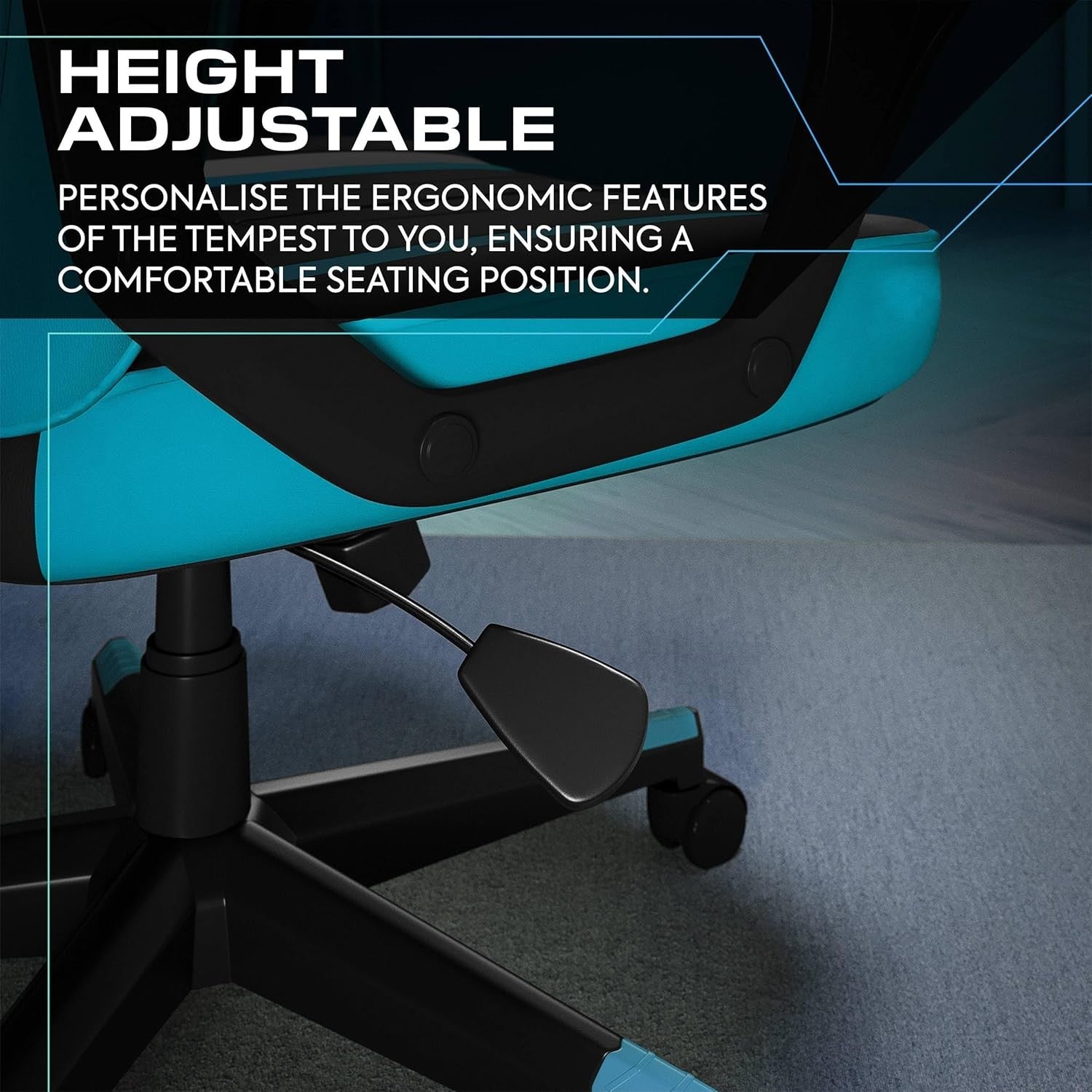 Ergonomic Gaming Chair High Back Wide Seat Adjustable Blue