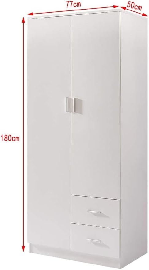 Modern 2 Door Wardrobe with Drawers & Shelf | Durable Bedroom Storage Unit