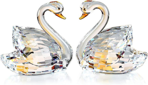 White Crystal Swan Couple Ornament – Luxury Romantic Wedding Anniversary Gift