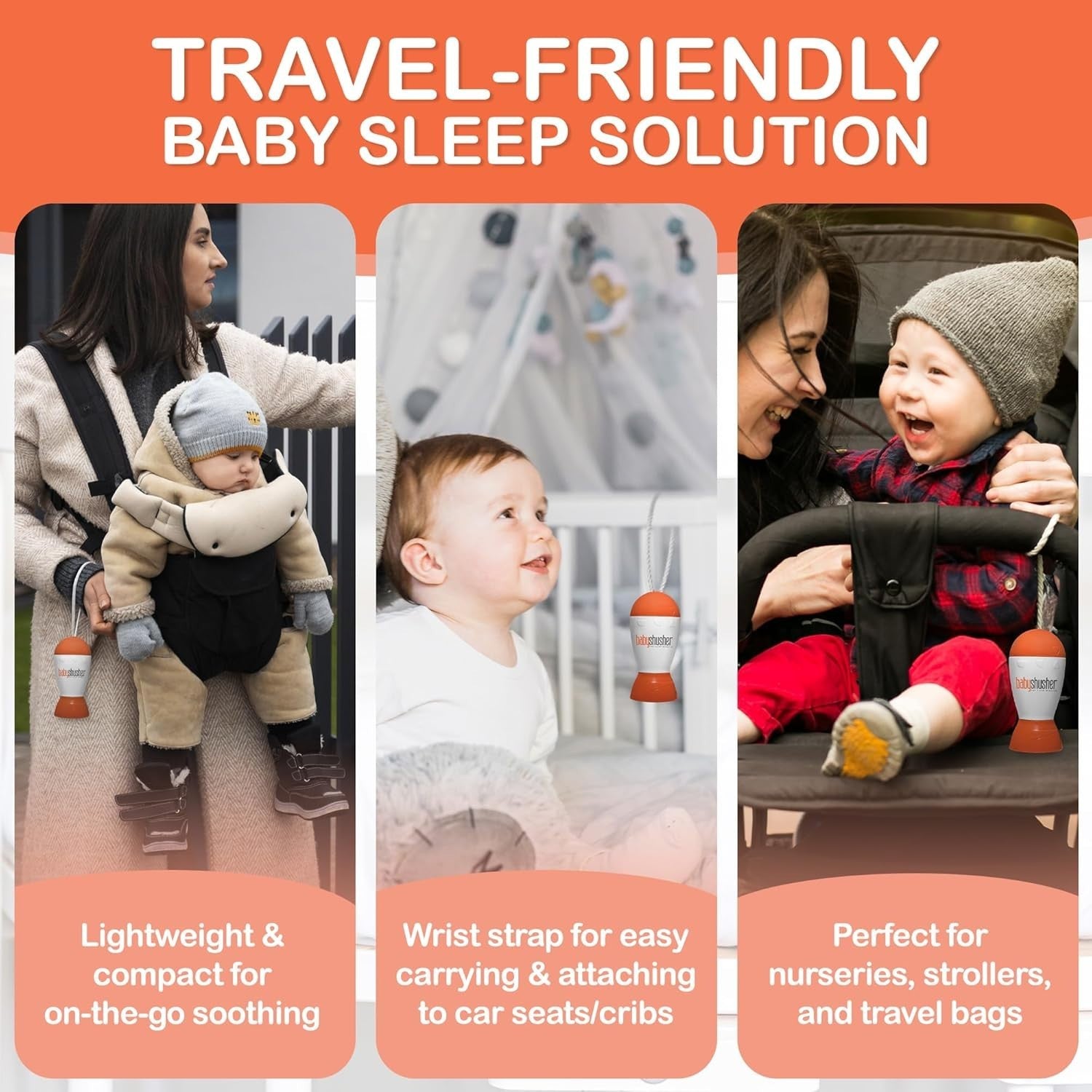 Baby Shushing Sound Machine Portable Newborn Sleep Soother Timer