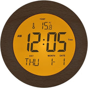 Wooden Digital Alarm Clock Loud Display Temp Date Snooze 12/24H