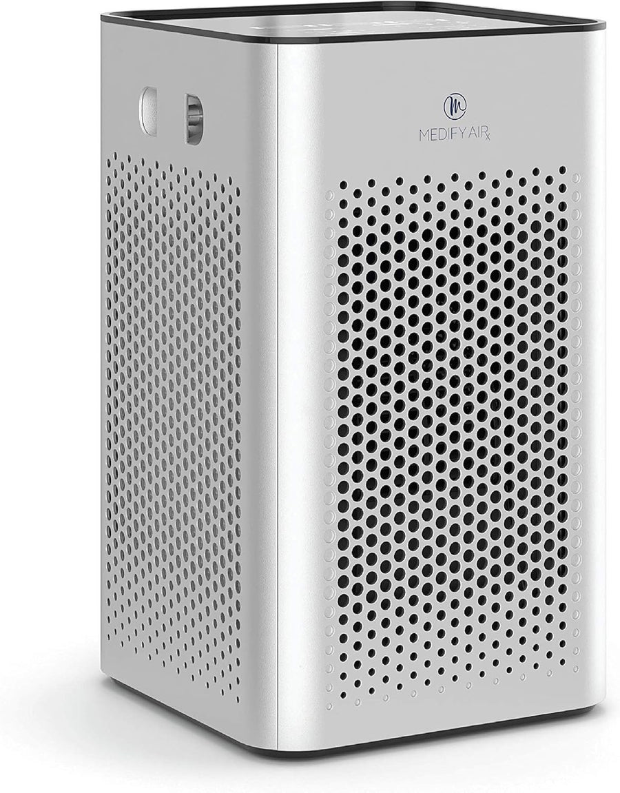 H13 HEPA Air Purifier 500ft² Dual Intake Quiet Night Mode Silver