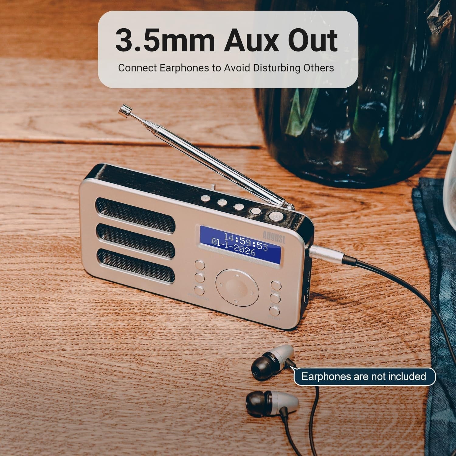 Portable DAB/DAB+/FM Digital Radio Rechargeable & AUX Output