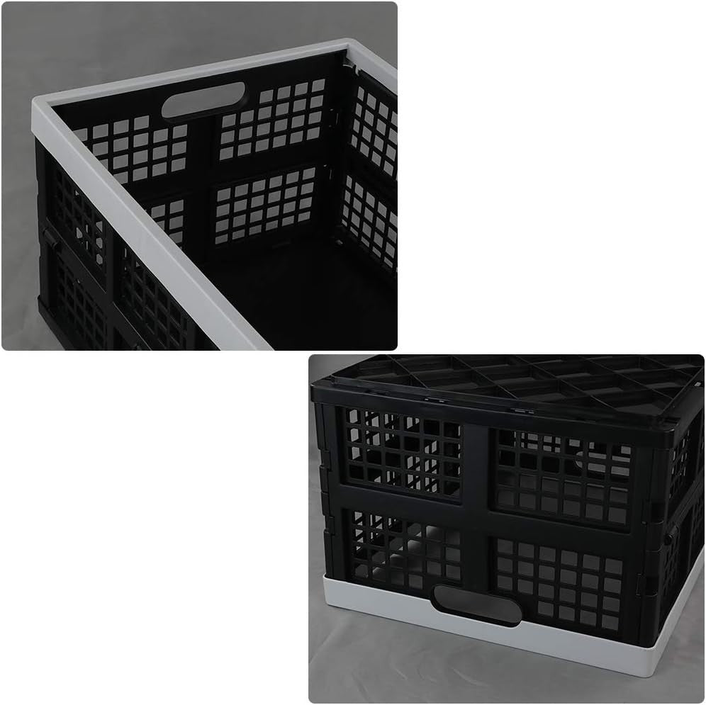 3 Pack Collapsible Storage Crates Foldable Plastic Boxes
