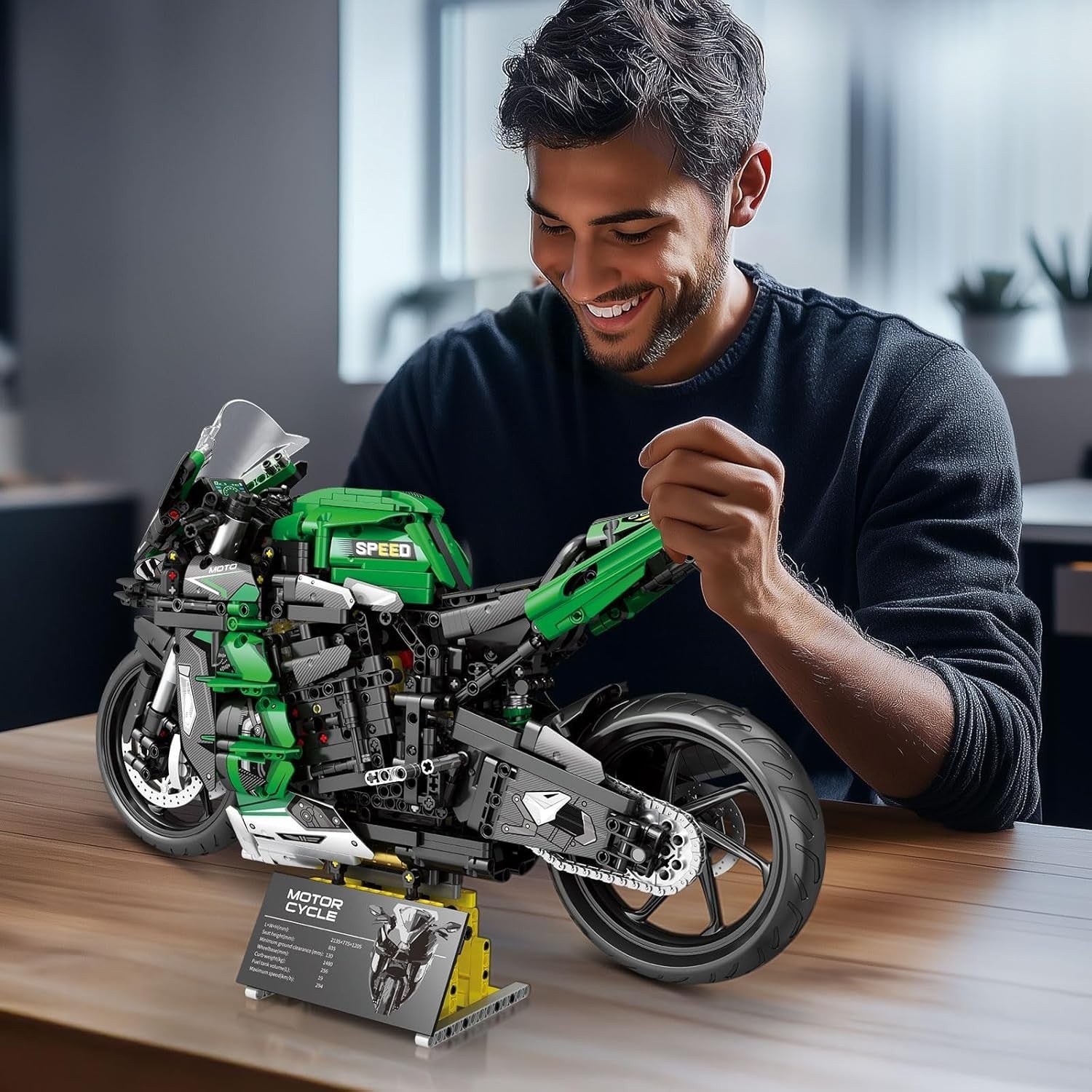 Motorbike Model Kit 2088pcs 1:5 Scale Build Set for Adults & Teens Gift