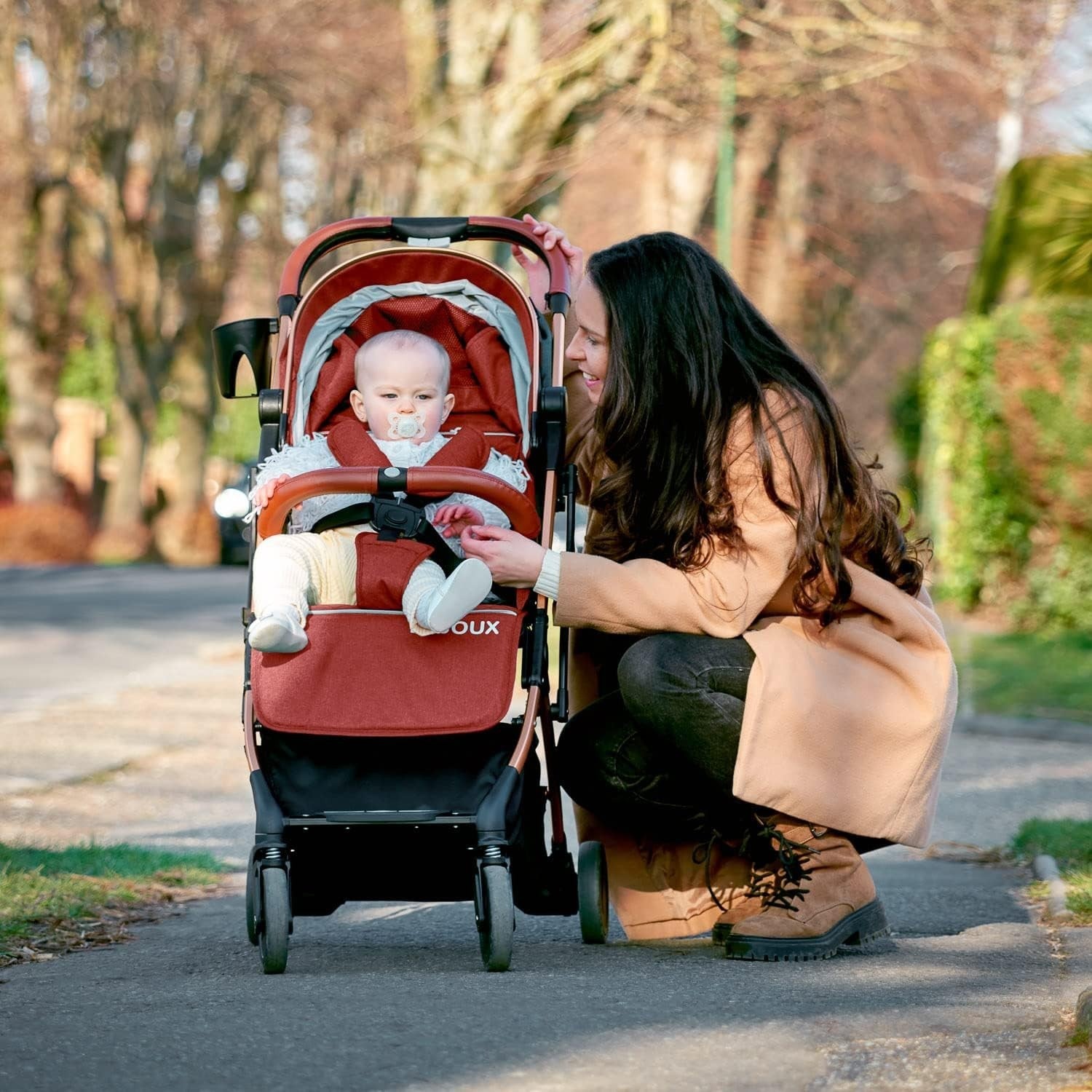 Lightweight Baby Pushchair One-Hand Fold Travel Buggy Reclining Seat Red