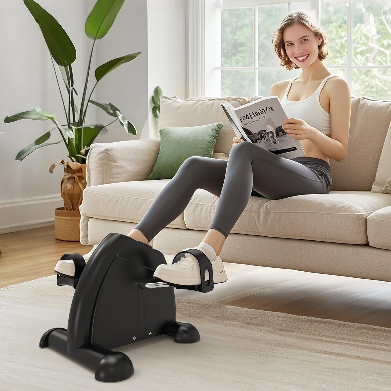 Seated Electric Pedal Exerciser Under Desk LCD Quiet Rehab Bike