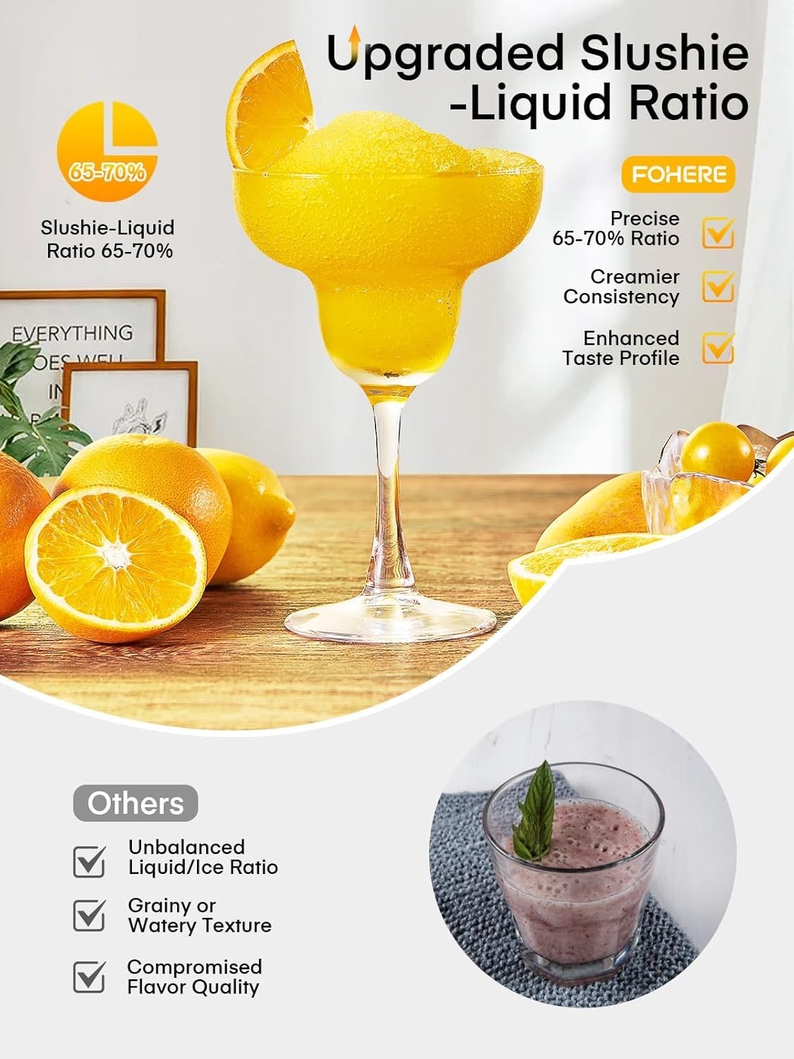 Frozen Drink Slush Machine 2L Self Cleaning No Ice Cocktails Milkshakes