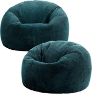 Large Corduroy Bean Bag Chairs Set of 2 – Comfy Lounge Seating