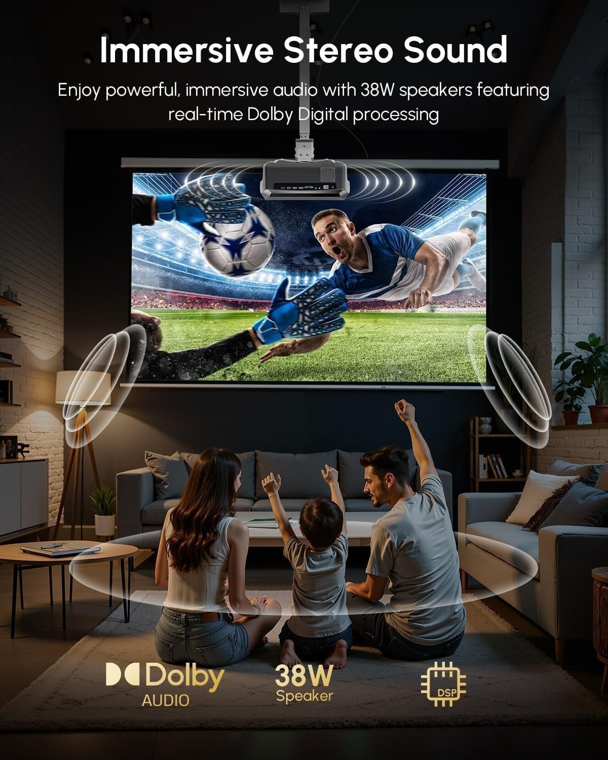 2300ANSI 4K Smart Projector Google TV WiFi6 Dolby NFC