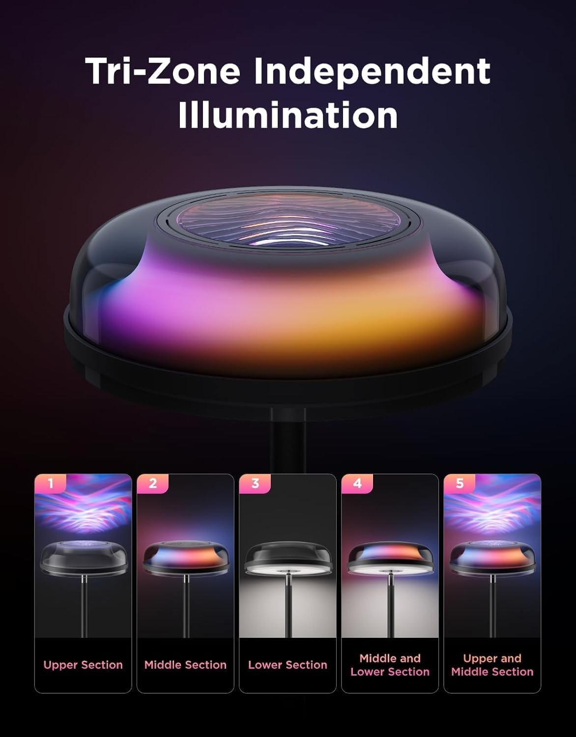 Smart RGBIC Uplighter Floor Lamp Alexa App Control 1000LM Mood Light