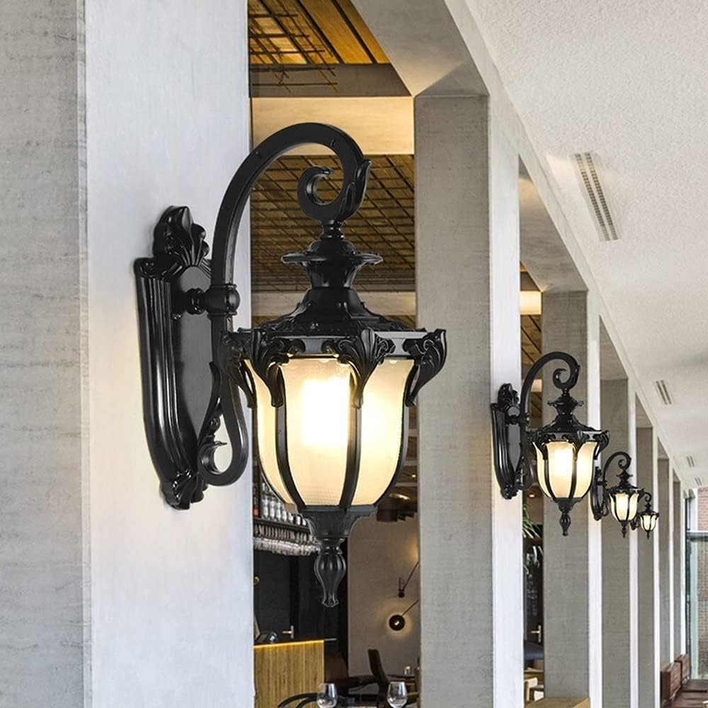 Vintage Outdoor Wall Lantern Metal Glass IP23 E27 Garden Light