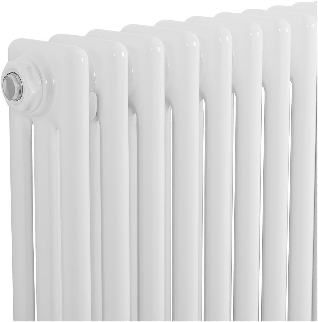 Triple Column Horizontal Radiator 600x830mm White Cast Iron Style