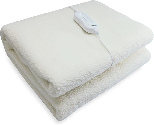 Electric Heated Blanket King Soft Fleece 3 Heat Settings Remote Control