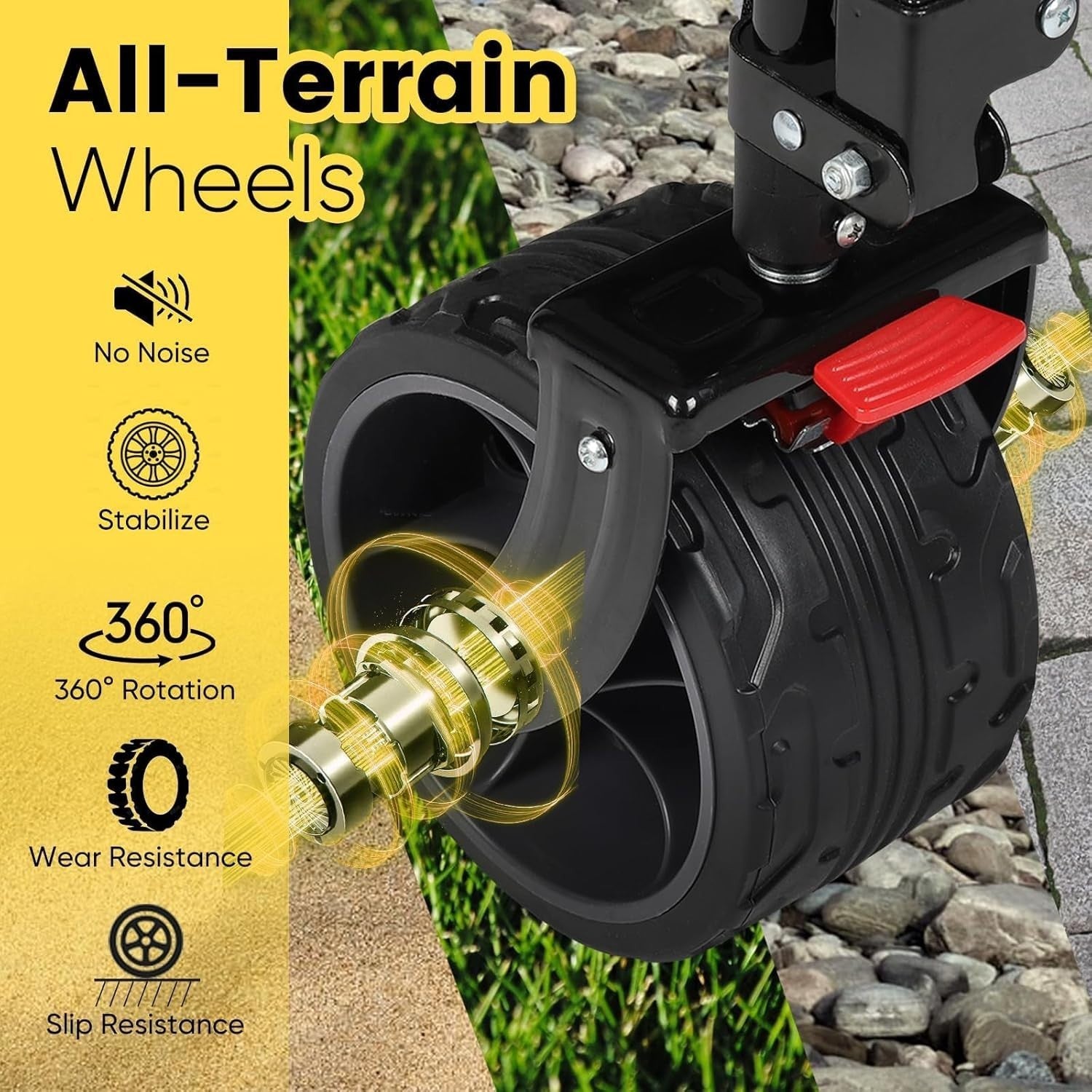 Black Extra Large Folding Wagon 440lbs Heavy Duty All-Terrain Big Wheel Trolley
