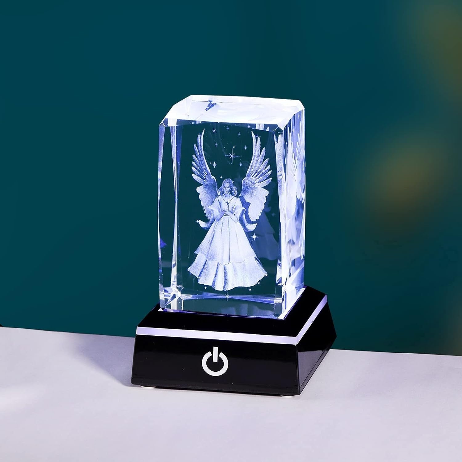 Guardian Angel Crystal Figurine with LED Lights Bereavement Sympathy Gift Decor