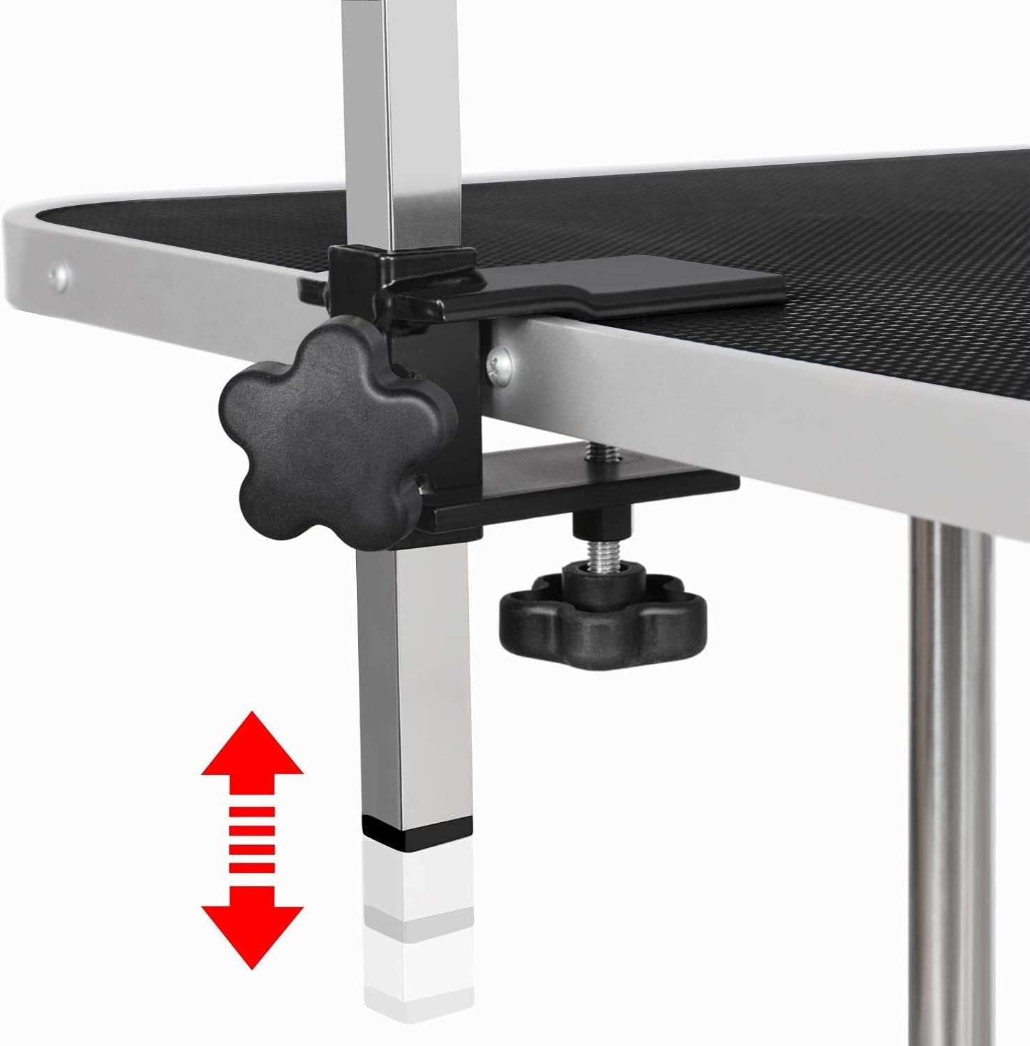 36" Dog Grooming Table Adjustable Height Non Slip Foldable w Arm Basket