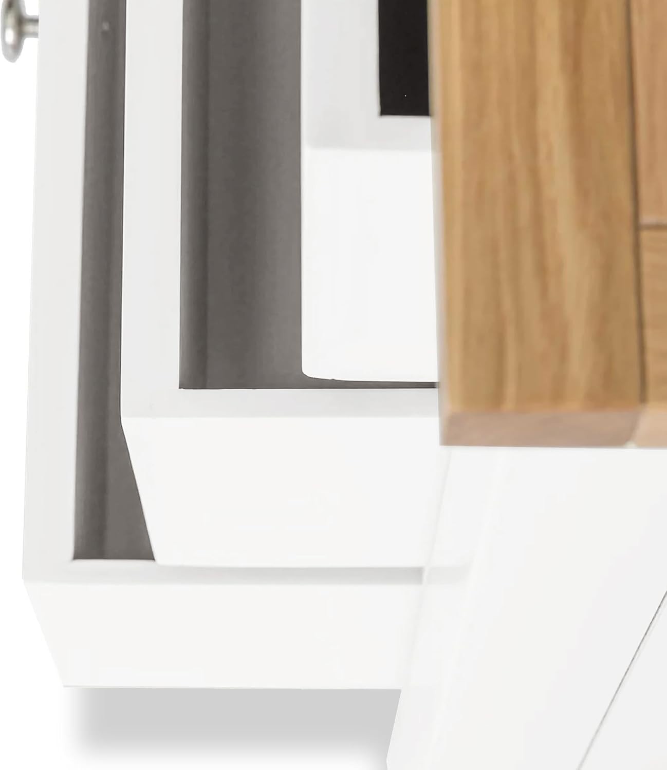 White 8 Drawer Chest with Oak Top – Large Solid Wood Bedroom Storage Unit