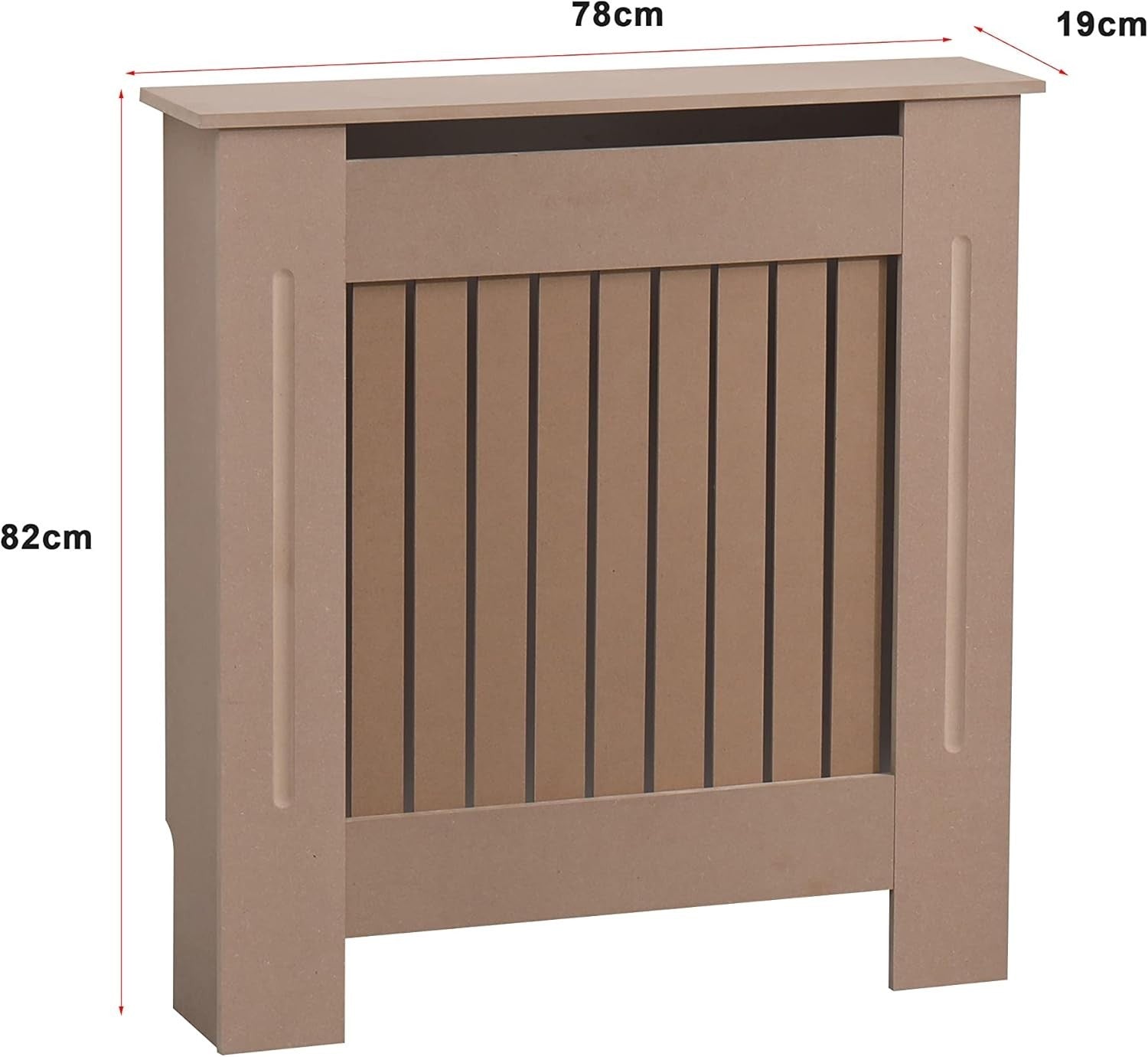 Small Unfinished Radiator Cover | Classic MDF Vertical Slat Cabinet – Paintable