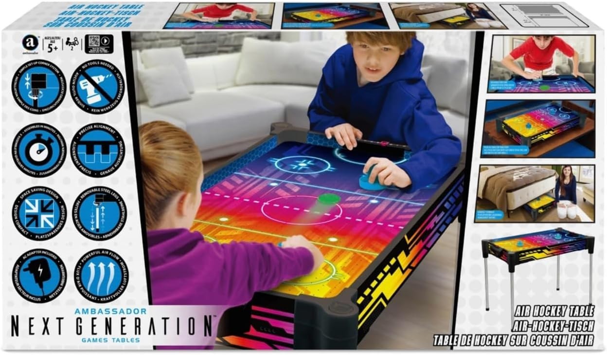 Neon Air Hockey Table 2.7FT High Speed Indoor Arcade Game Kids Adults