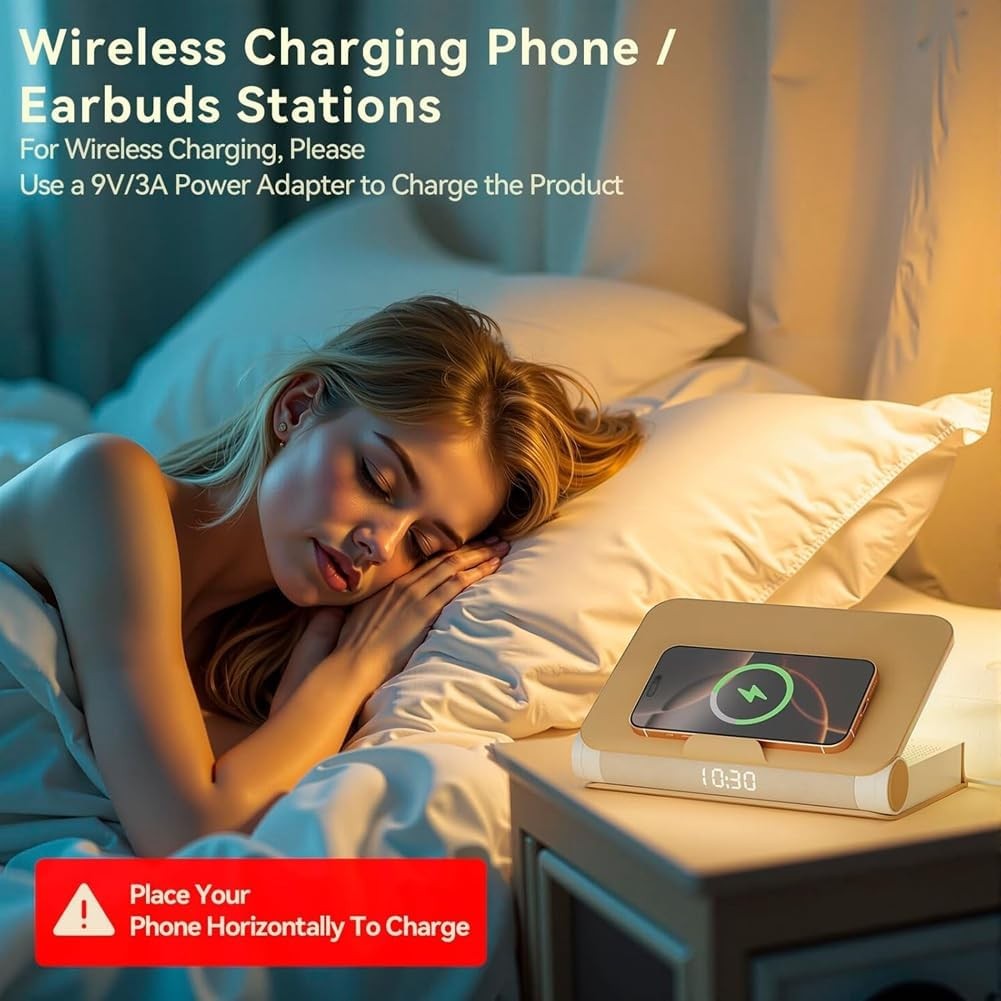 Sunrise Alarm Clock Wake Up Light Loud Volume Wireless Night Lamp