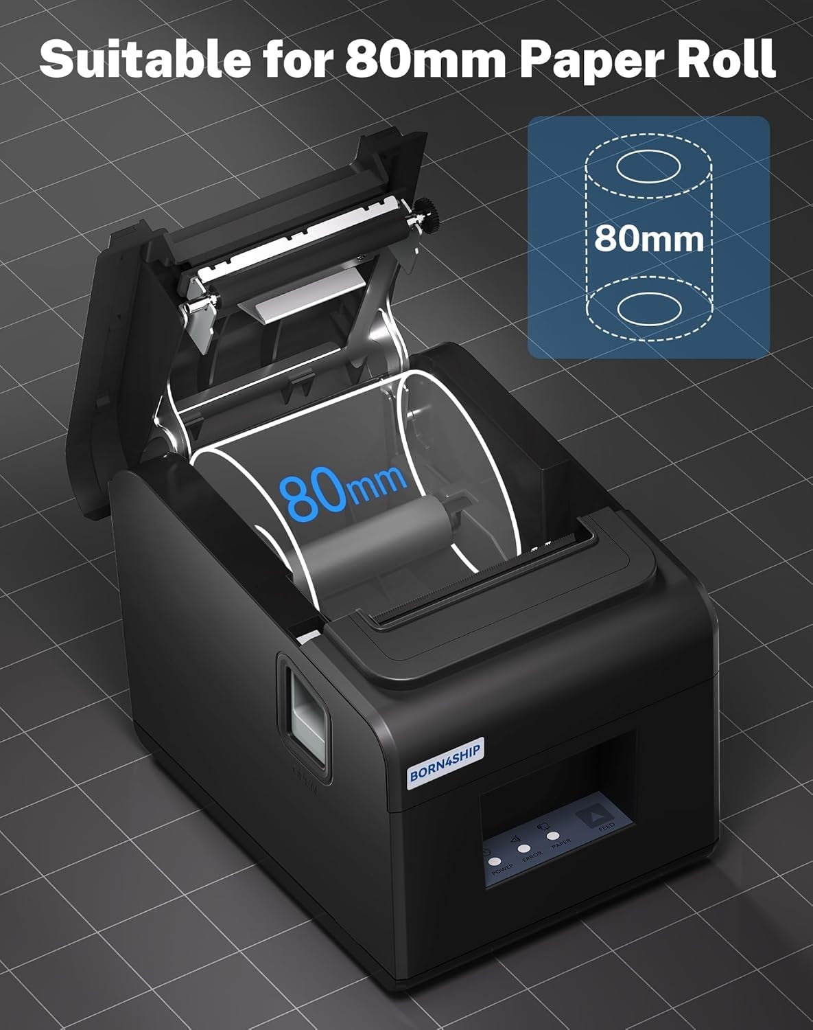 80mm Thermal Receipt Printer POS USB Ethernet Serial Auto Cutter