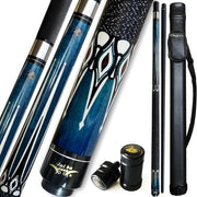 Maple Wood Pool Cue 58in 20oz 13mm Tip 2pc with Case Linen Grip
