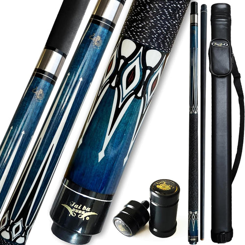 Maple Wood Pool Cue 58in 20oz 13mm Tip 2pc with Case Linen Grip