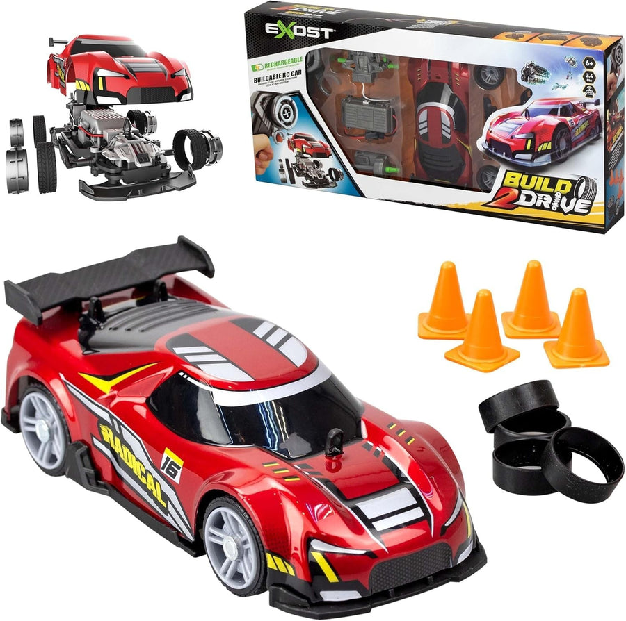 Build 2 Drive Radical Racer RC Car for Kids 6+, 8KM/H 2.4GHz Remote Control Car