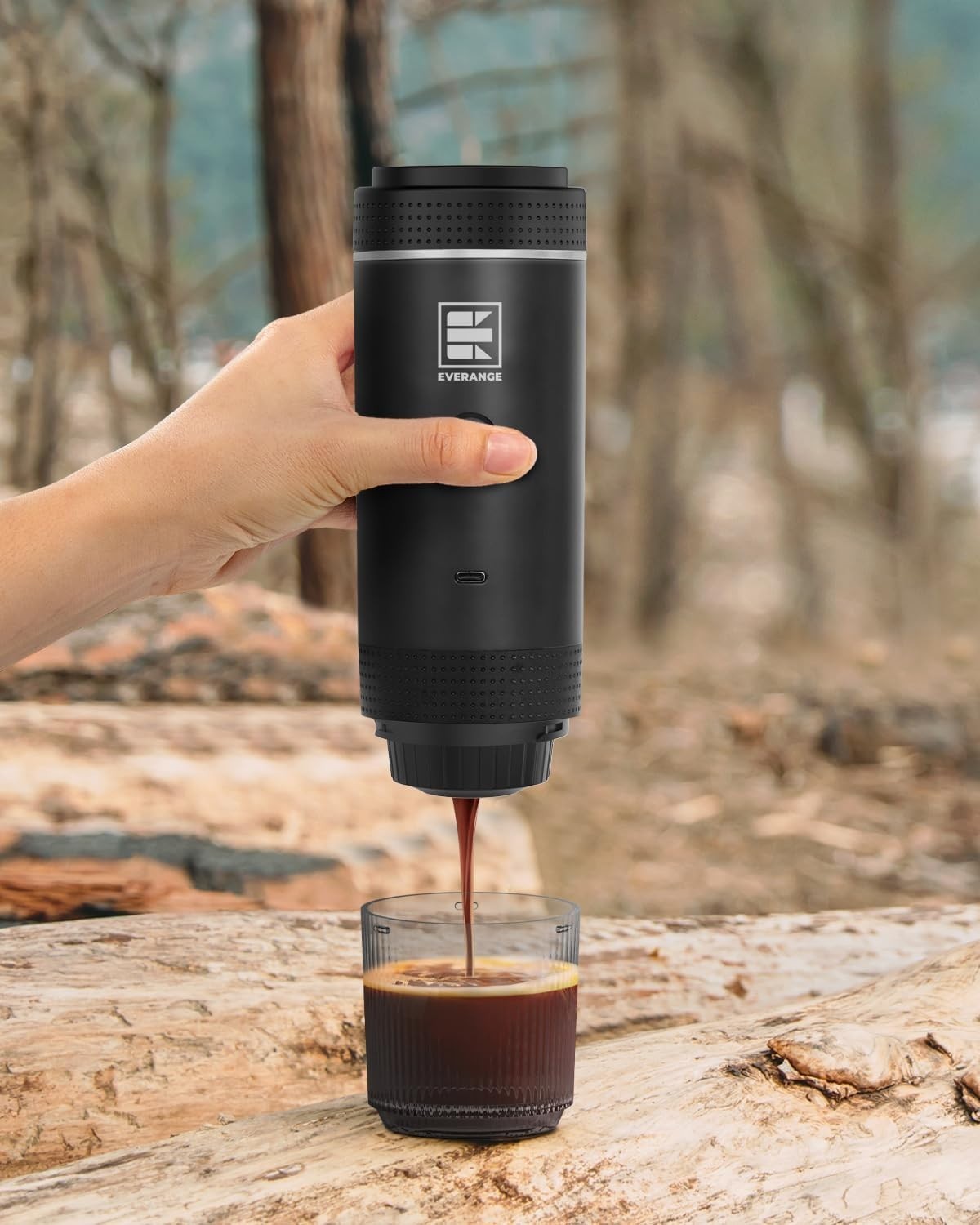 Portable 20Bar Mini Espresso Maker Self-Heating Travel Coffee Machine Pod