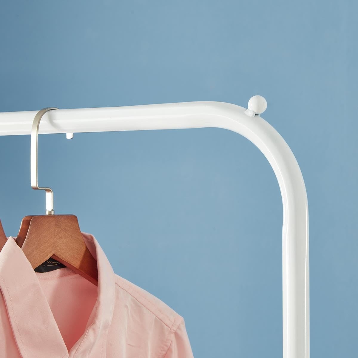 White Clothes Rail with Shoe Rack Small Wardrobe